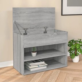 vidaXL Banco sapateira 60x30x45cm derivados de madeira cinzento sonoma