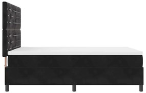 Cama Box com Colchão e LED preto 160x200 cm em Veludo