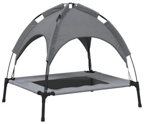 Cama para cães com toldo tecido oxford e aço antracite