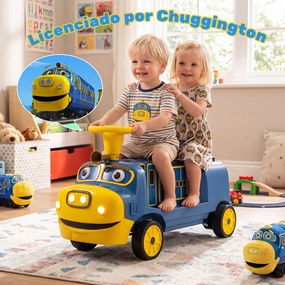 Comboio Elétrico Infantil para Conduzir de 3 a 6 anos, 93,3 x 39,5 x 52 cm, Motor Duplo de 35 W, Azul