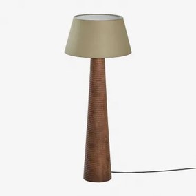 Candeeiro De Pé Em Madeira De Manga Malva Sage Green Ø40 Cm - ↑25 Cm Monaco - Sklum