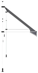 Toldo retrátil manual 400 cm riscas azuis e brancas