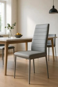 Pack 4 Cadeiras Lauter Couro Sintético - Cinza claro