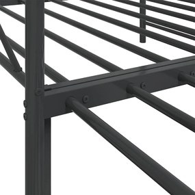 Cama de dia com gavetão sem colchão 100x200 cm aço preto