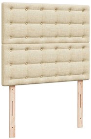 Cama boxspring com colchão 120x190 cm tecido cor creme