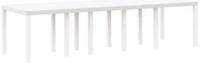 Mesa de Jardim Branca 300x100x73 cm Poly Rattan