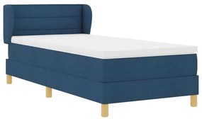 Cama Box Spring vidaXL com Colchão Azul 100x200 cm Tecido