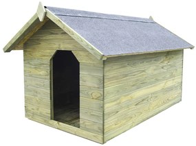 vidaXL Casota para cão com telhado de abrir pinho impregnado
