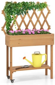 Mesa de trabalho para vasos ao ar livre com bancada de metal galvanizado para jardim - Natural
