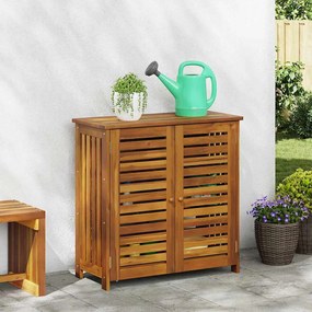 vidaXL Armário de Jardim com armazenamento com porta Castanho 78 x 36.5 x 78cm