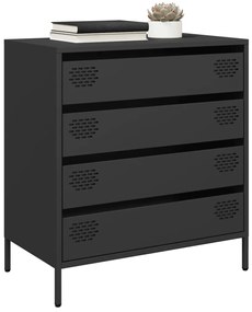 vidaXL Aparador 68x39x73,5 cm aço laminado a frio preto