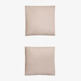 Pack De 2 Fronhas Em Algodão Percal De 180 Fios Lesia Maquilhagem Leve & 60 X 60 Cm - Sklum