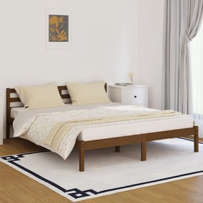 vidaXL Estrutura de cama 160x200 cm madeira pinho maciço castanho mel