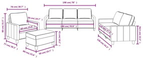 4 pcs conjunto de sofás com almofadões tecido cinzento-escuro