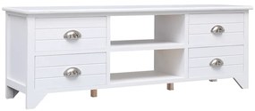 vidaXL Móvel de TV 108x30x40 cm madeira paulownia maciça branco