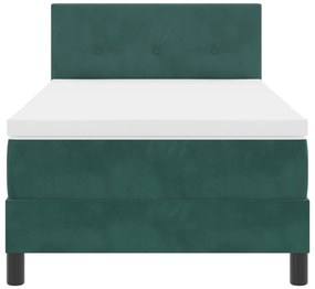 Cama Box da com Colchão Verde Escuro Individual Veludo