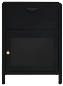 Mesas de cabeceira 2 pcs 40x30x54,5 cm vidro e aço preto