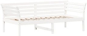 Sofá-cama sem colchão 90x190 cm madeira de pinho maciça branco