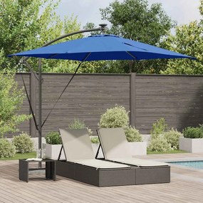 vidaXL Guarda-sol de Bananeira Cantilever Azul 249 x 249 x 250 cm