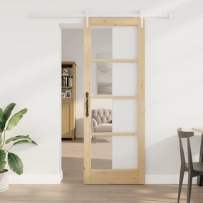 Conjunto de Porta Deslizante vidaXL com Acessórios 78x211 cm Madeira S