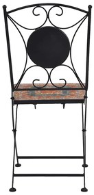 Cadeiras bistrô em mosaico 2 pcs laranja/cinzento