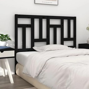 vidaXL Cabeceira de cama 165,5x4x100 cm pinho maciço preto