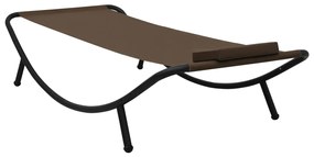 Espreguiçadeira de jardim 200x90 cm aço castanho