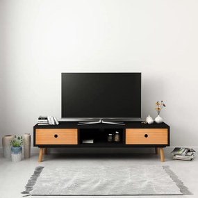 vidaXL Móvel de TV 120x35x35 cm madeira de pinho maciça preto