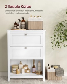 Móvel de casa de banho com divisórias reguláveis 80 x 35 x 60 cm branco