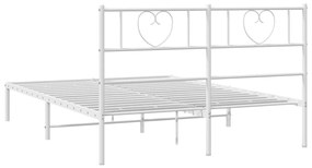 Estrutura de cama com cabeceira 150x200 cm metal branco