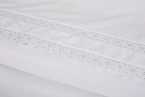 Percal 400 Fios - Jogos de lençóis cor branco - Premium Sevilla: 1 lençol de baixo ajustavel 160x200+30 cm + 1 lençol de cima 260x290 cm + 2 fronhas 50x70 cm fecha com pala interna