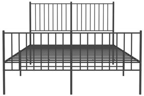 Estrutura de cama com cabeceira e pés 140x200 cm metal preto