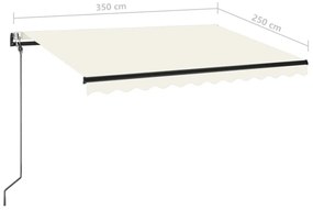 Toldo automático com LED e sensor de vento 350x250 cm cor creme