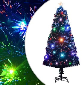 vidaXL Árvore de Natal pré-iluminada c/ suporte e LED 120 cm fibra ótica
