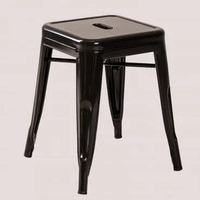 Pack De 2 Bancos Baixos Empilháveis De 45 Cm Em Aço Lix Preto - Sklum