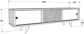 Móvel TV Ecrin – Branco e Nogueira – 160 cm x 45 cm x 34,5 cm