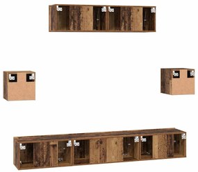 Conjunto de móvel de TV 7 pcs Madeira antiga 80 x 30 x 30 cm