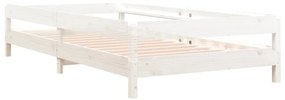 Cama empilhável 80x200 cm madeira de pinho maciça branco