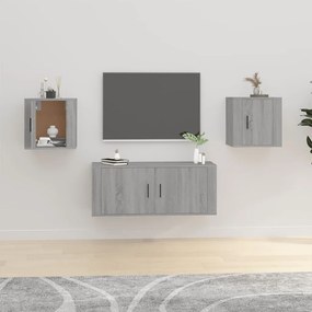 Móveis de TV de parede 2 pcs 40x34,5x40 cm cinzento sonoma