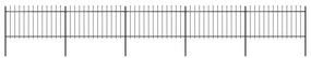 vidaXL Cerca de jardim com topo em forma de lança em aço 892,5x100 cm, preta