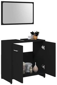 Conjunto de móveis casa de banho derivados de madeira preto