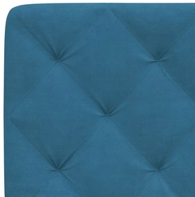 Estrutura de cama c/ luzes LED 90x190 cm veludo azul