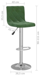Bancos de bar 2 pcs veludo verde-escuro