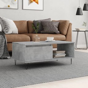 vidaXL Mesa de centro 90x50x36,5 cm derivados madeira cinzento cimento