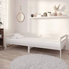 3083570 vidaXL Sofá-cama com colchão 90x200 cm pinho maciço branco
