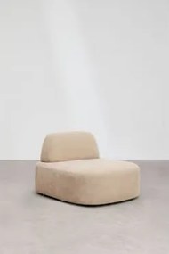 Módulo Central Para Sofá Modular Estofado Giorgia Chenille Castanho Areia Claro - Sklum