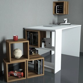 Secretária Box – Branco Nogueira – 120x75x65 cm