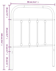 Cabeceira de cama 75 cm metal branco