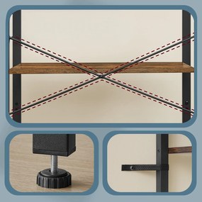 Estante para livros, com 4 prateleiras 30 x 66 x 120 cm castanho-preto