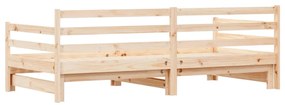 Sofá-cama com gavetão 90x200 cm madeira de pinho maciça